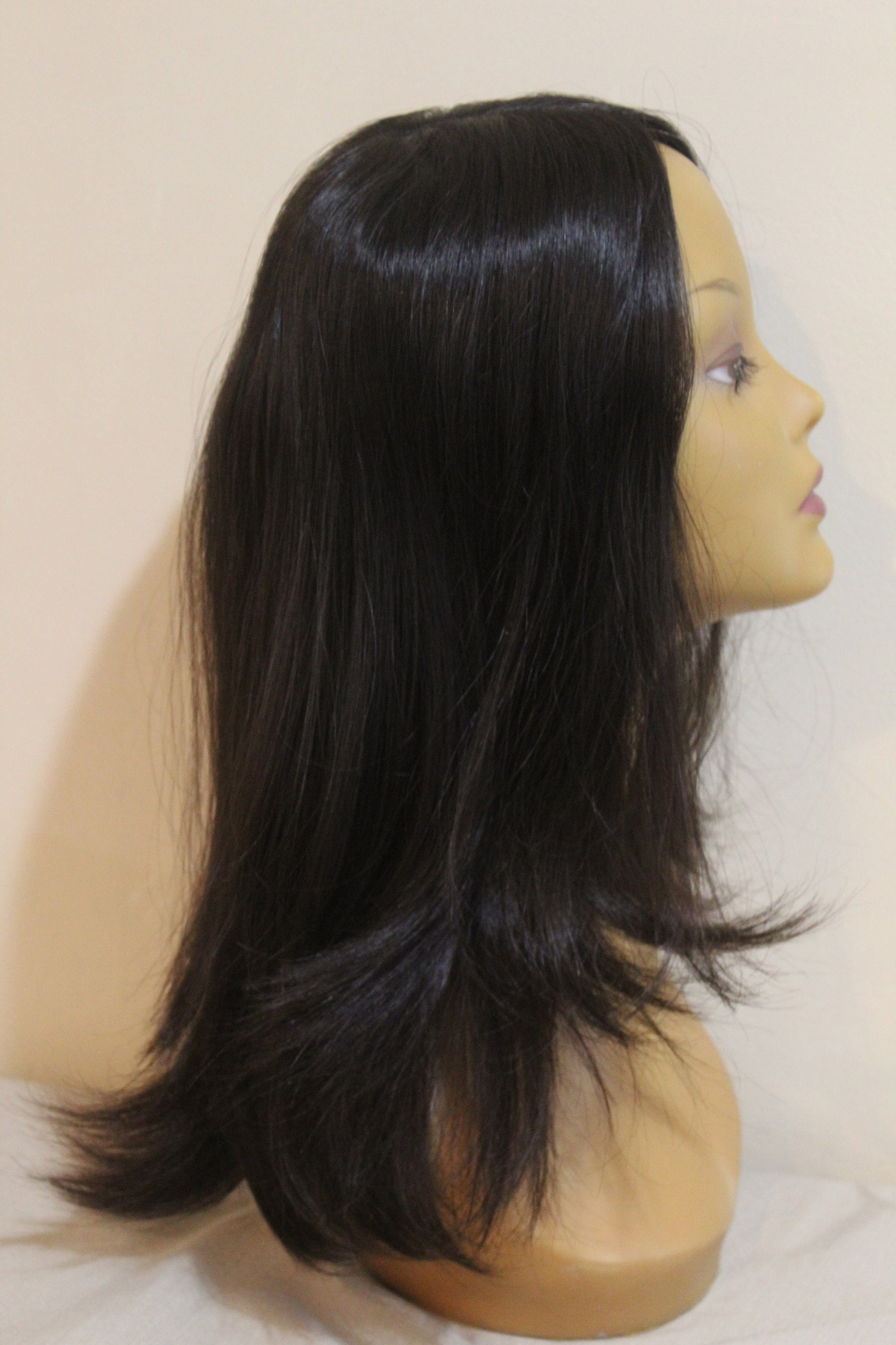 NEW 100 European Human Hair AHUVA Wigs TOPPER Wig 8X8 17 Inches Long