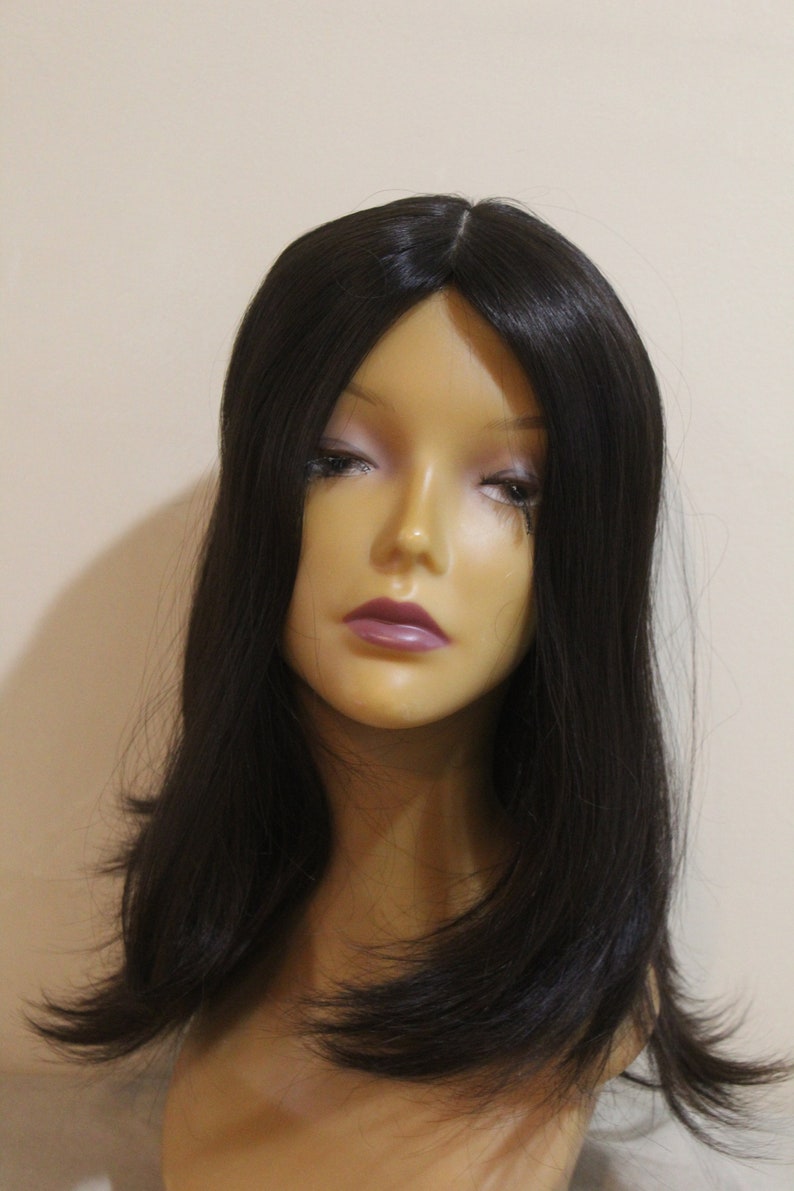 NEW 100 European Human Hair AHUVA Wigs TOPPER Wig 8X8 17 Inches Long