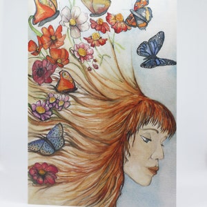 Carte de voeux Dame papillon