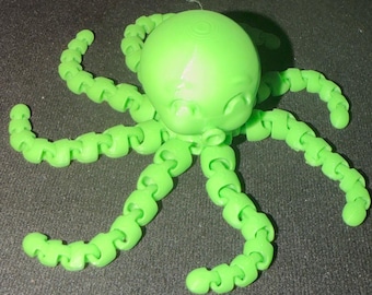 Articulated Octopus Fidget Toy | Flexible 3D Printed Sensory Desk Toy (3 for 18 Dollars)