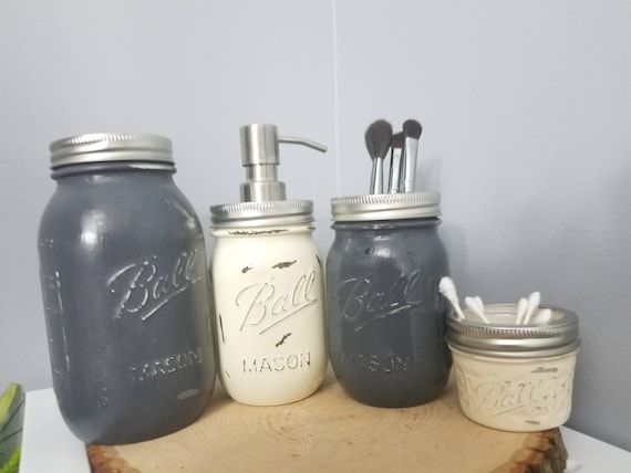 4 pc Mason Jar Bathroom Decor