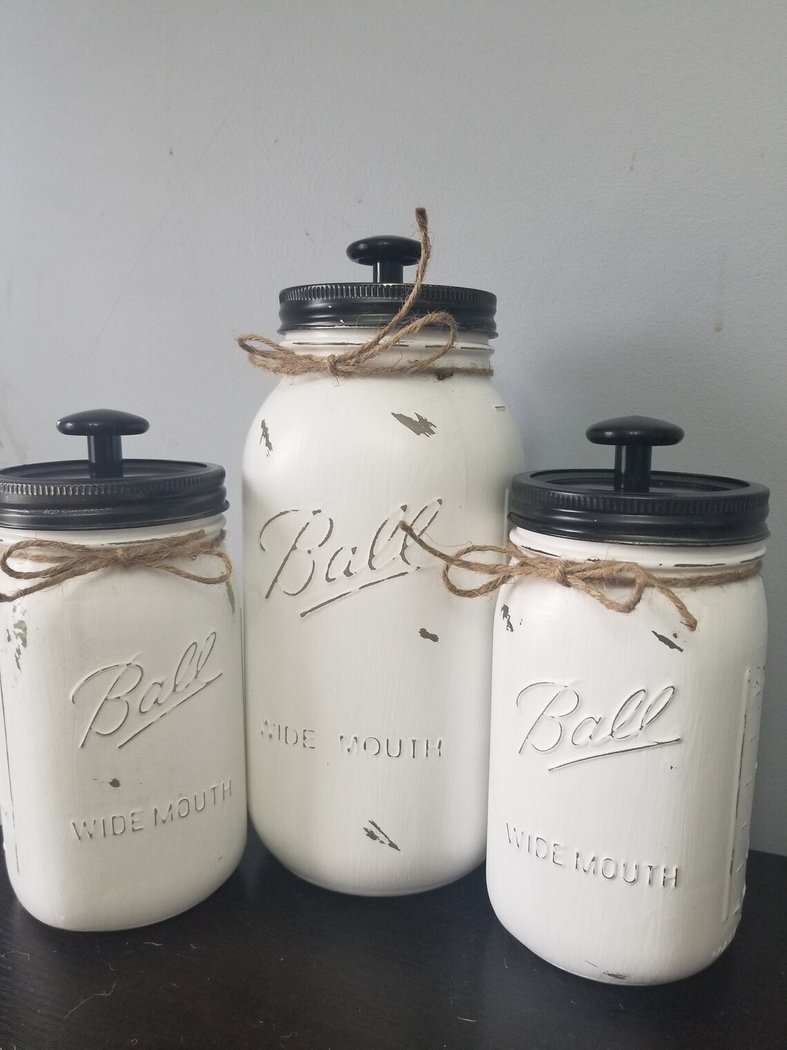 Mason Jar Canister 3pc Set Etsy