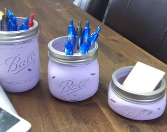 mason jar 3pc office set - lilac