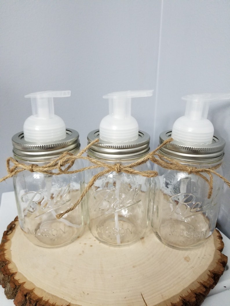 3 Mason Jar Foam Soap Dispenser Etsy