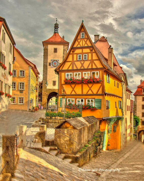 Rothenburg Ob Der Tauber Photo Germany Photograph Romantic Etsy