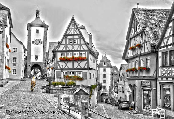 Rothenburg Ob Der Tauber Photo Germany Photograph Romantic Etsy