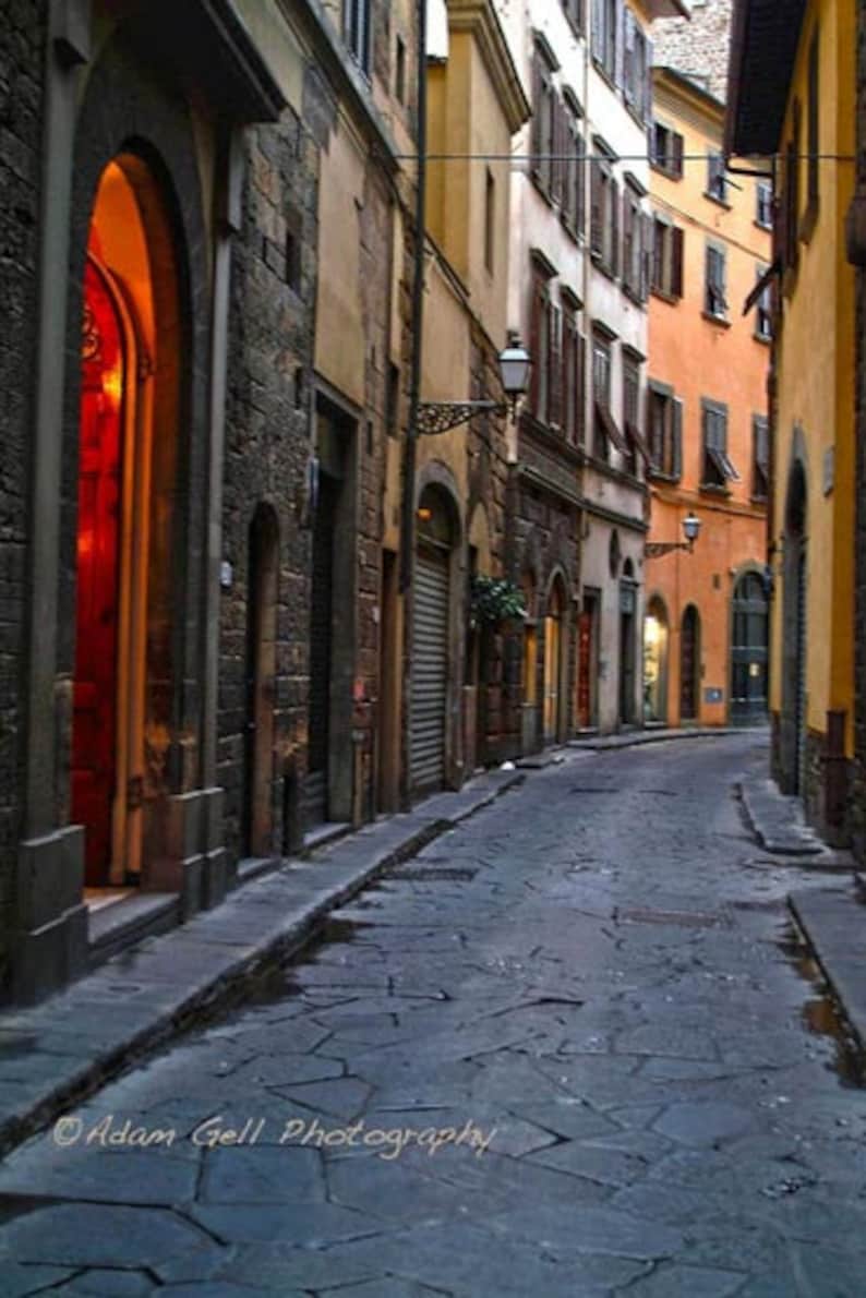 Florence, ,tuscany, Italy Photography, Cobblestone Street, Rustic