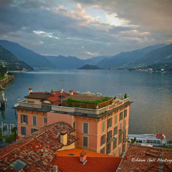 Italian Country Side, Italy Photo, Bellagio, Rustic, Lake & Mountains, Lake Como. Lombardy,Landscape Photography,Orange Wall Art, Wall Decor