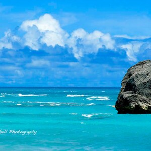Bermuda, Beach Photography, seascapes, turquoise water, rock, blue skies, serenity,ocean,Wall Art, Wall Decor