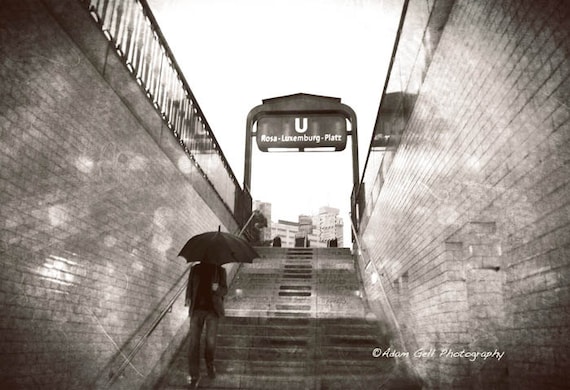 Berlin Sepia Photography Print, Rosa Luxemburg Platz, European Wall Art
