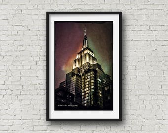 Empire State Building,NYC, Urban landscape,Manhattan,gotham,skyscraper,Wall Art,Wall Decor,