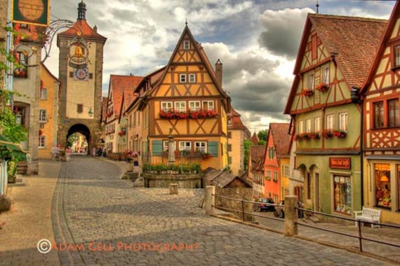 Rothenburg Ob Der Tauber Photo Germany Photograph Romantic Etsy