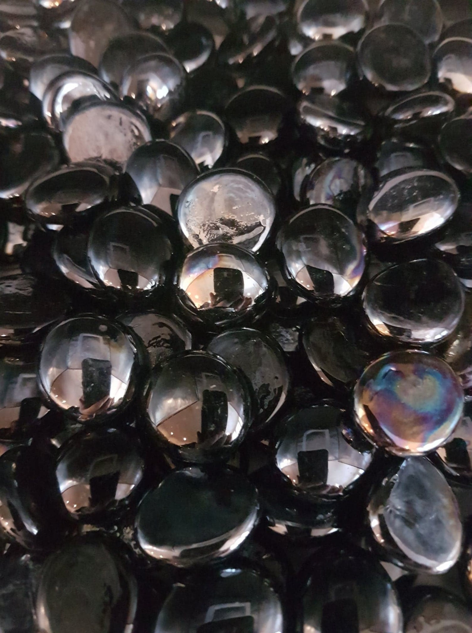 Black Mirror Glass Pebbles Home Vases Wedding Etsy
