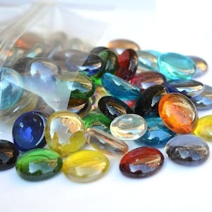 5 XL Glass Gems, Mosaic Supply, Vase Marbles, Decor Marbles, Giant Glass  Gems, Opaque Glass Gems, Round Glass Pieces Big Glass Gems 36-40mm