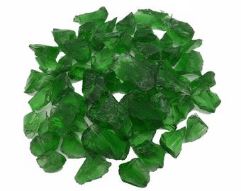 Green Glass CHIPPINGS Stones Colours Memorial Garden Water Aquarium Craft STONED®