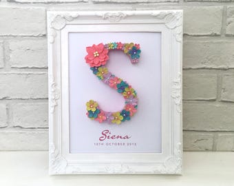 First Birthday Gift Rainbow Fl Letter Gift For A Daughter First Birthday From Aunt Niece Personalised Her New Baby