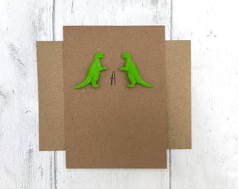 Personalized Dinosaur Birthday Card with Rubber Dinosaur