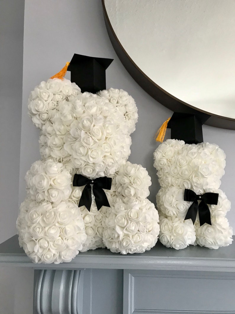 Personalised Graduation Rose Bear Flower Bear Graduation Etsy