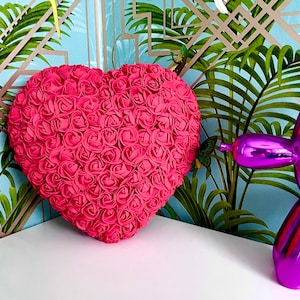 Decorazione a forma di cuore di rosa, regalo per la festa della mamma per la moglie, decorazione a forma di cuore floreale, cuore per la festa della mamma, regalo per la mamma, regalo per la fidanzata