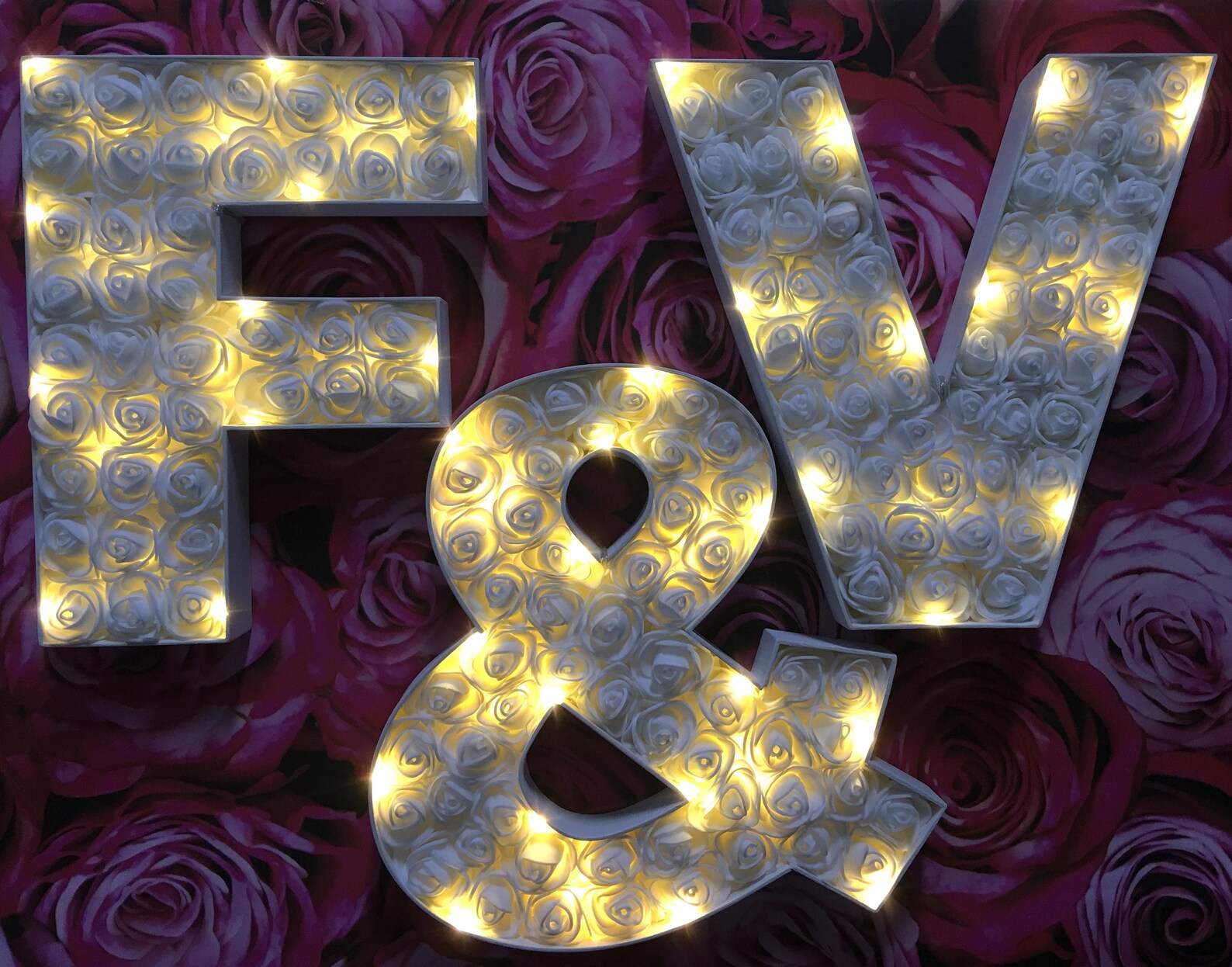 Light up Letter V Barn Wedding Decor Illuminated Wedding Etsy