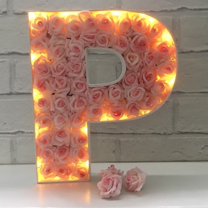Light Up Rose Initial: Wedding Decor, LED Marquee Letter