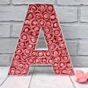 Light up letter, LED initial, Letter with lights, Children's bedroom decor, LED light up letter, Nursery light, Floral letter light image 7