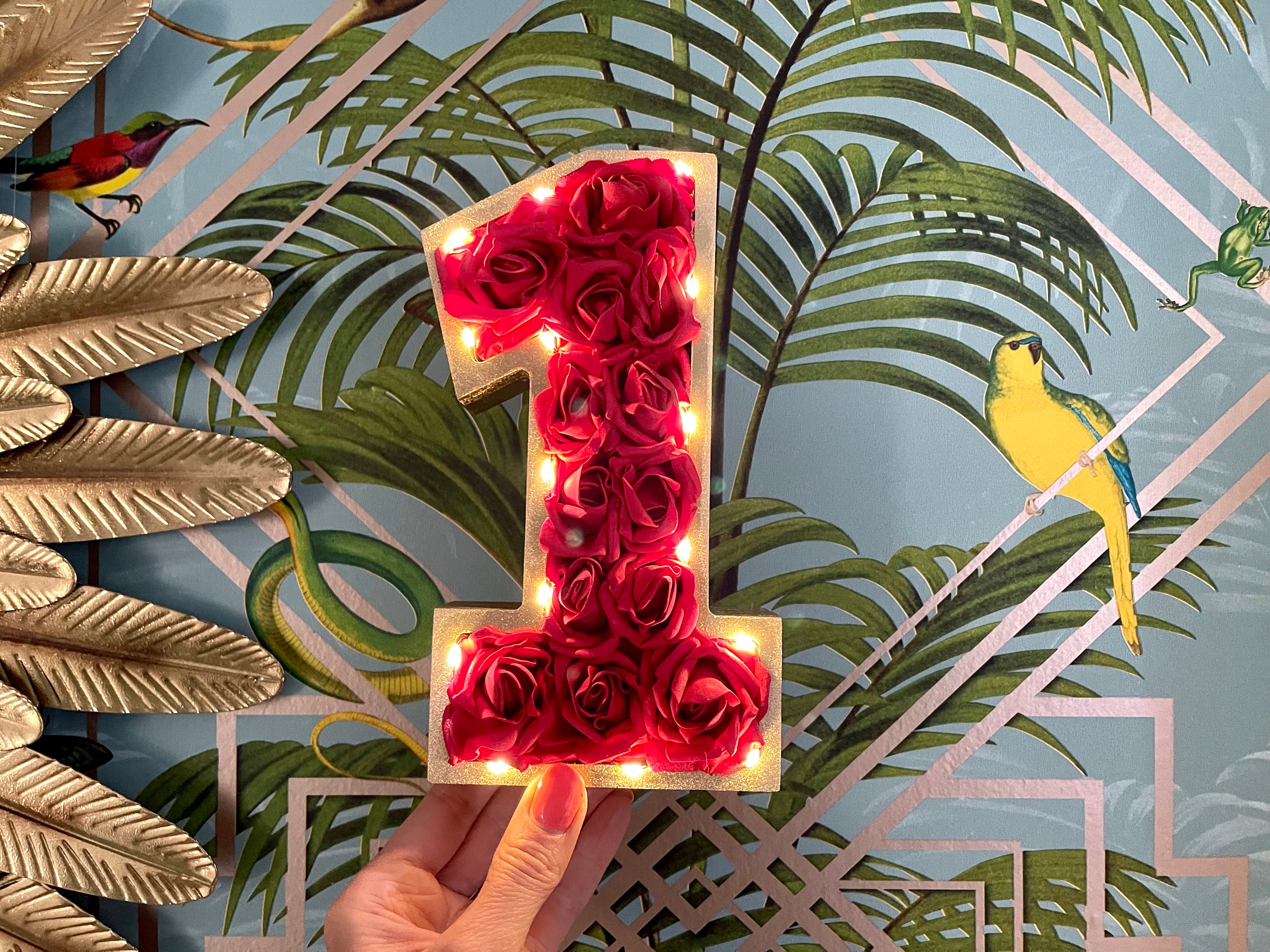 Number 16 Roses Shape Number 16 Flower Decor: Sweet Sixteen Rose Light Centerpiece - Etsy