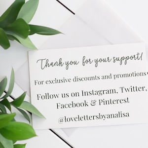May include: White card with the text "Thank you for your support!"  For exclusive discounts and promotions, follow us on Instagram, Twitter, Facebook & Pinterest @lovelettersbyanalisa.