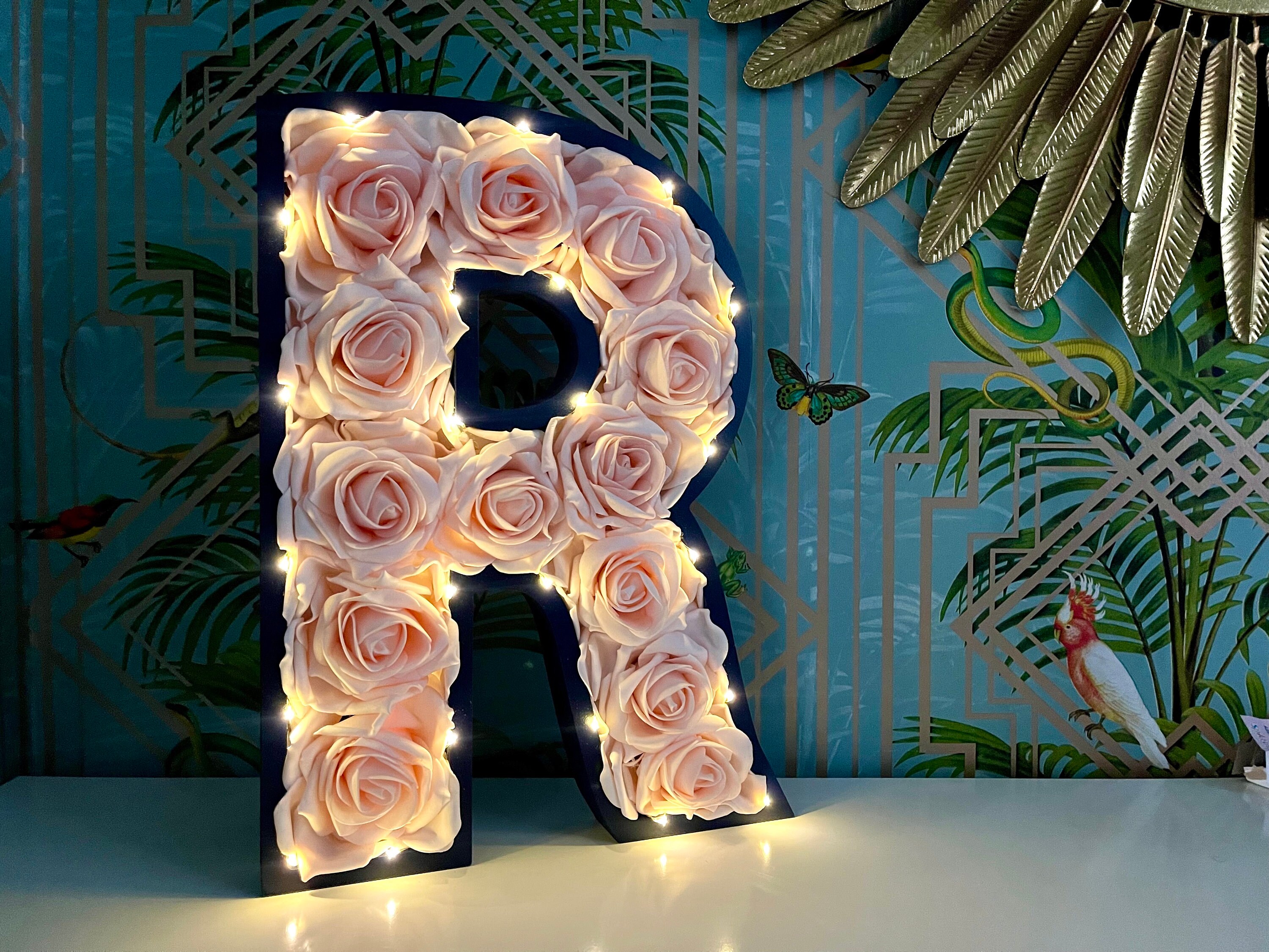 Giant Flower Letters 16 Inch Floral Initials 40cm Blush Pink Etsy