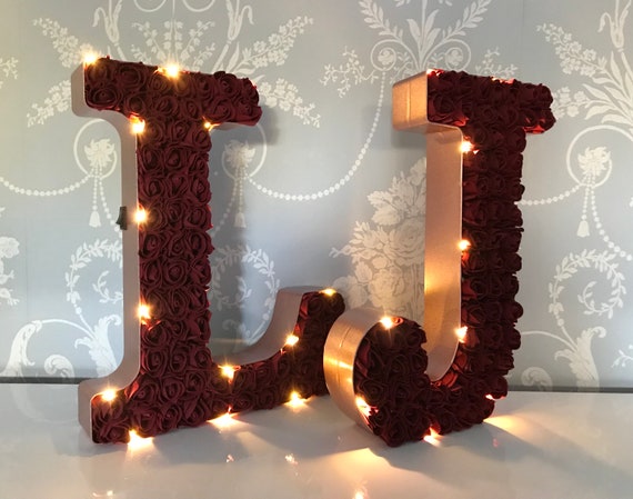 Giant Burgundy Rose Wedding Letters 12 Burgundy Rose Initials Burgundy And Rose Gold Room Decor