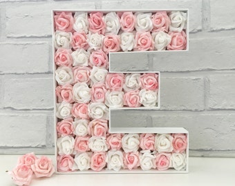 Freestanding Large Letter with beautiful roses -  wedding gift, wedding decor, Mr & Mrs wedding sign, wall sign, home decor, Pink rose decor