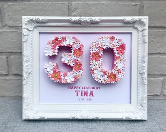 Personalised 30th birthday gift, Unique 30th birthday gift, 30th birthday sign, Happy 30th birthday, 30th gift for friend, 30th celebration