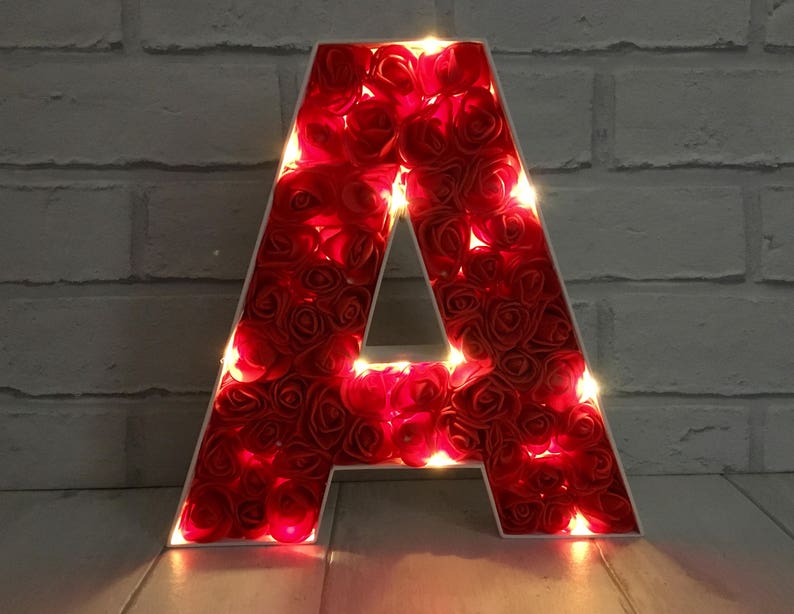 Red Rose Light Up Letter Bedroom Decor Irish Wedding Blessing Bride And Groom Sign Centrepiece