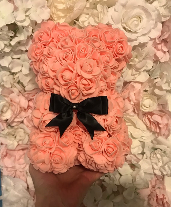 ORSO TEDDY BEAR DI ROSE ARTIFICIALI 40CM SAN VALENTINO