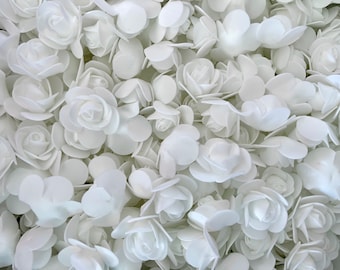 White Foam Roses (3cm): Craft Flower Arranging Supplies