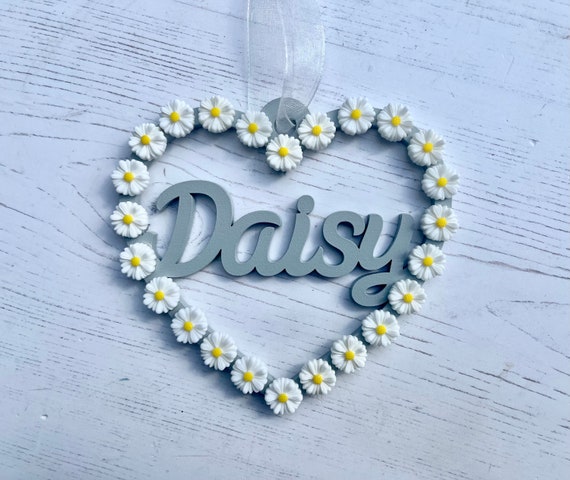Daisy Decor, Daisy Name Heart, Millie Name Heart, Personalised