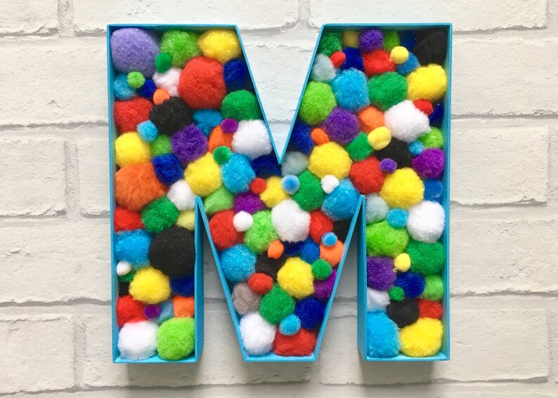Pom Pom Name Sign Pom Pom Decor Pom Pom Letter Etsy