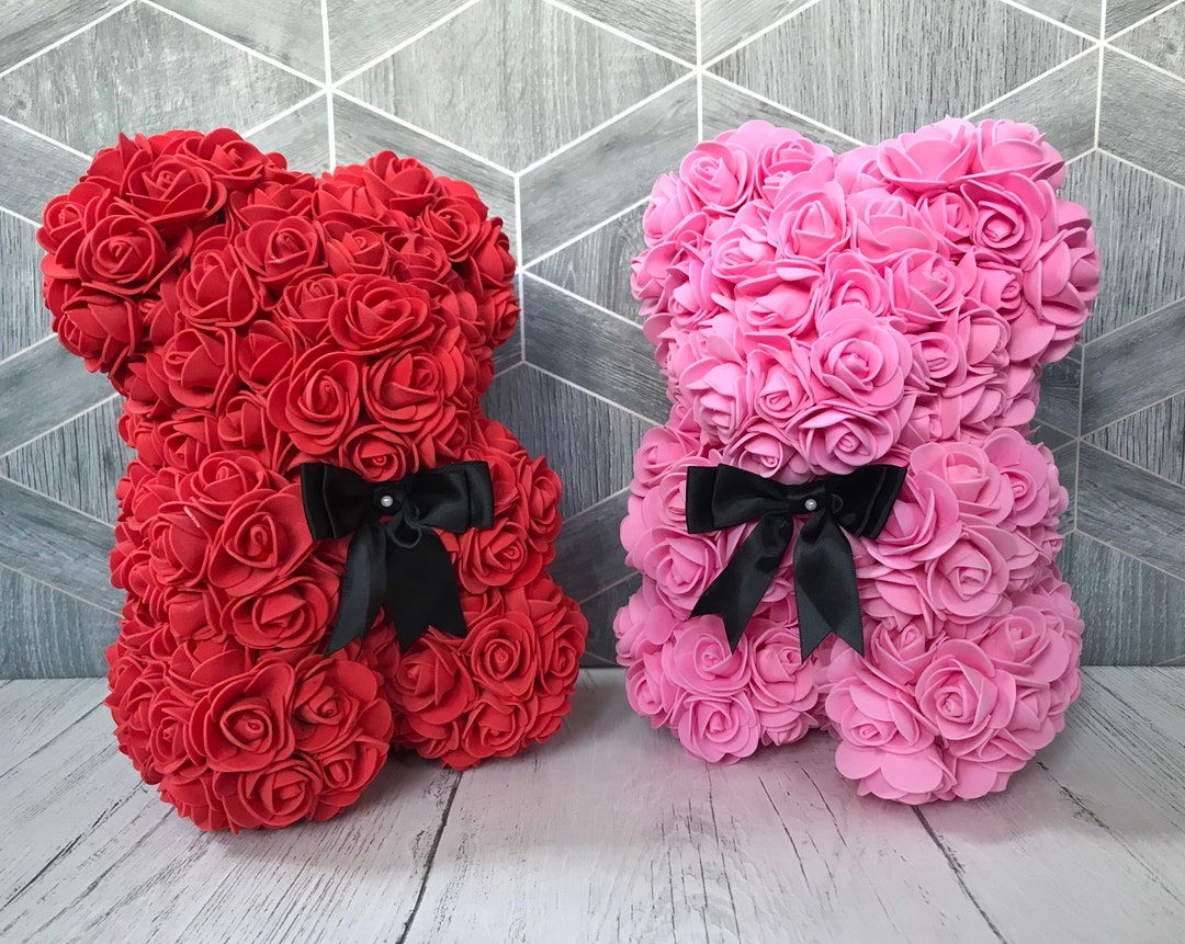 Orsacchiotto Di Rose Conservate – Regalo Romantico Con Scatola Elegante, Per Lei