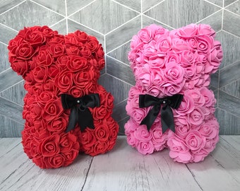 Mother's Day gift, Gift for Mum, Rose Bear, Flower Bear, Everlasting Roses