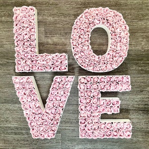 Letrero de amor floral, decoraciones para despedidas de soltera, amor hecho de flores, letras florales