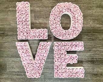 Floral Love Sign, Bridal Shower Decorations, Love made of flowers, Floral Letters