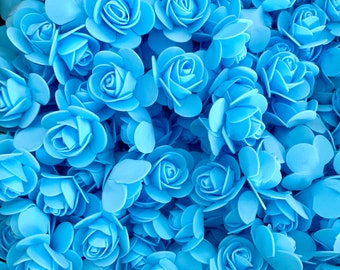 Blaue Kunstrosen, 3cm blaue Schaumrosen, blaue Kunstblumen, befüllbare Buchstaben, Hohlbuchstaben, Blumenarrangement,