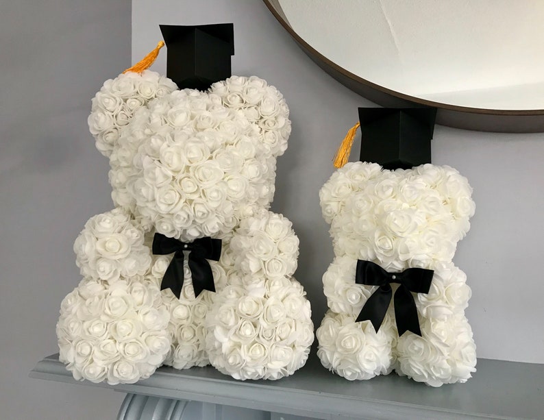 Personalised Graduation Rose Bear Flower Bear Graduation Etsy