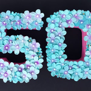 50th birthday gift, Fiftieth birthday present, Decorated numbers image 5