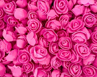 Knallrosa Kunstrosen, 3 cm fuchsiafarbene Schaumrosen, leuchtend rosa Kunstblumen, befüllbare Buchstaben, Hohlbuchstaben, Blumenarrangement