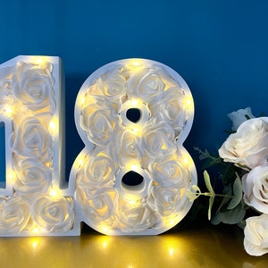 Floral Light Up Number 18: 18th Birthday Centerpiece