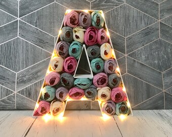 Personalised flower letter, Floral initial, Gift for best friend