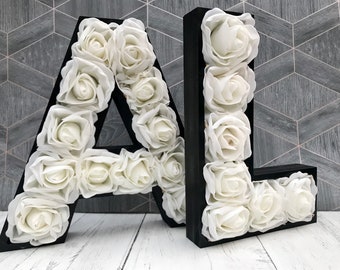 30cm Large flower wedding letters, Giant Initials, Light up letters