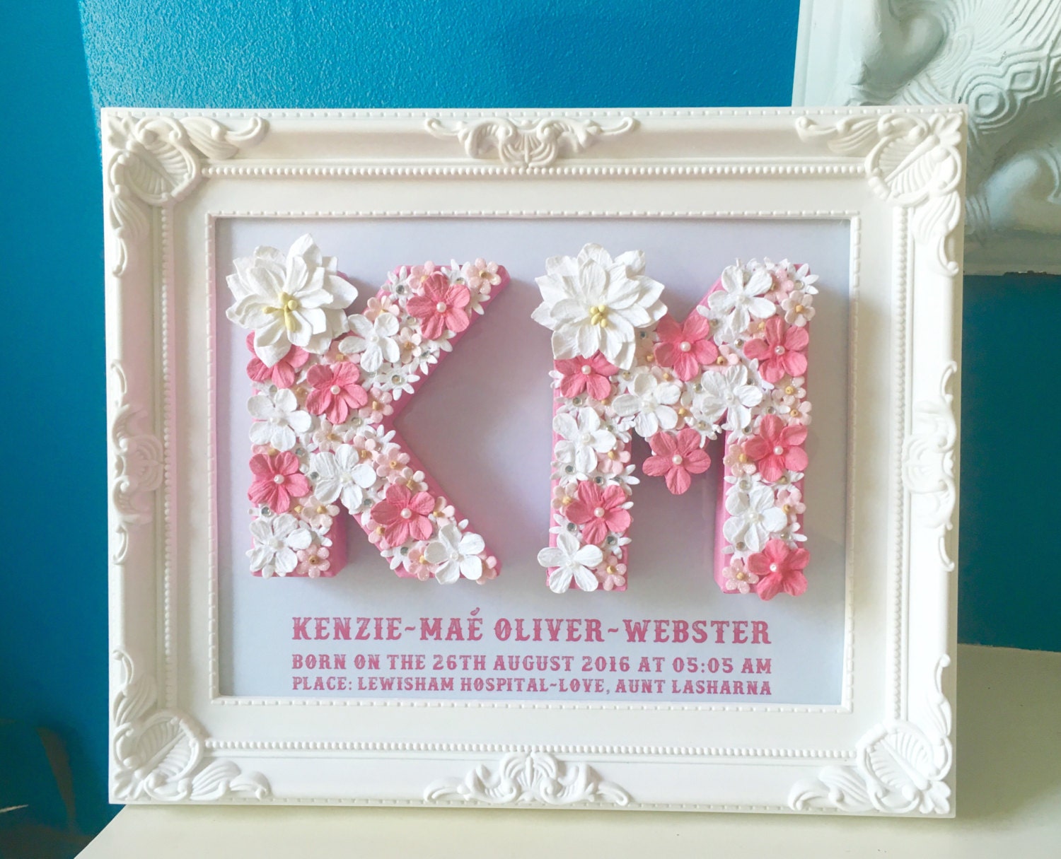 Lettres florales cadeau de mariage cadeau pour des jumeaux Etsy
