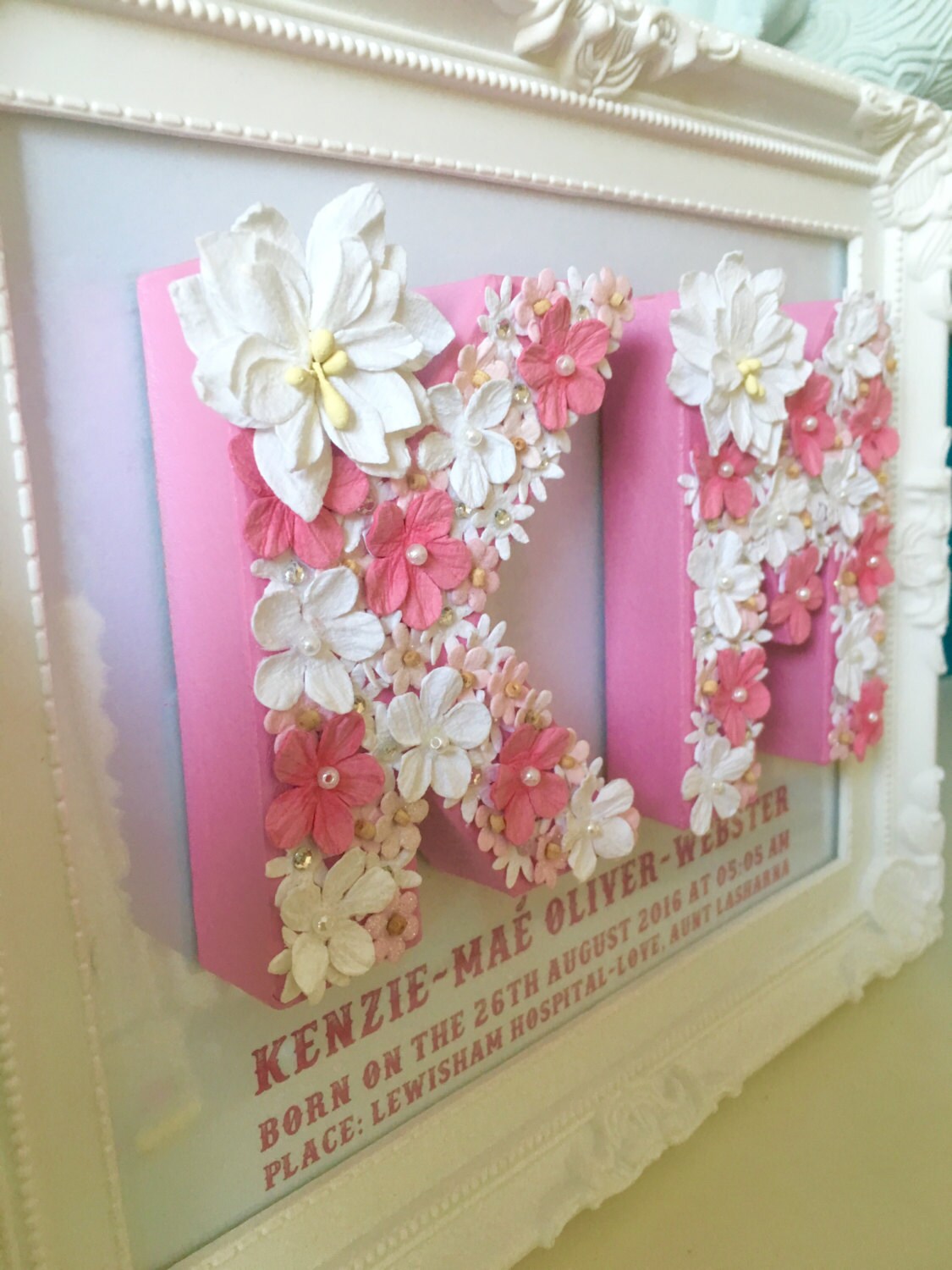 Lettres florales cadeau de mariage cadeau pour des jumeaux Etsy